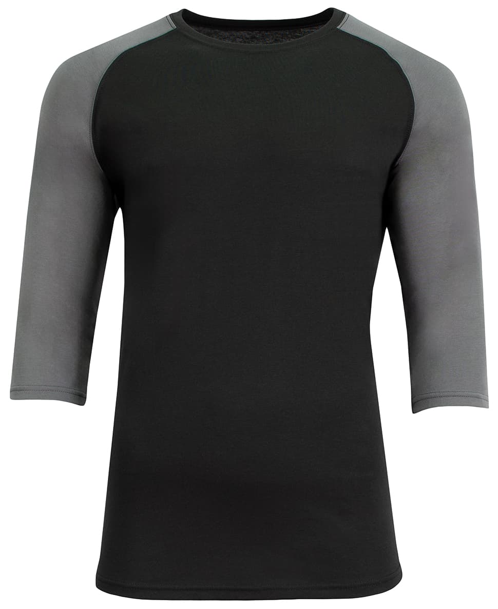 A4 Softek 3/4 Sleeve Raglan — BLACK/GRAPHITE