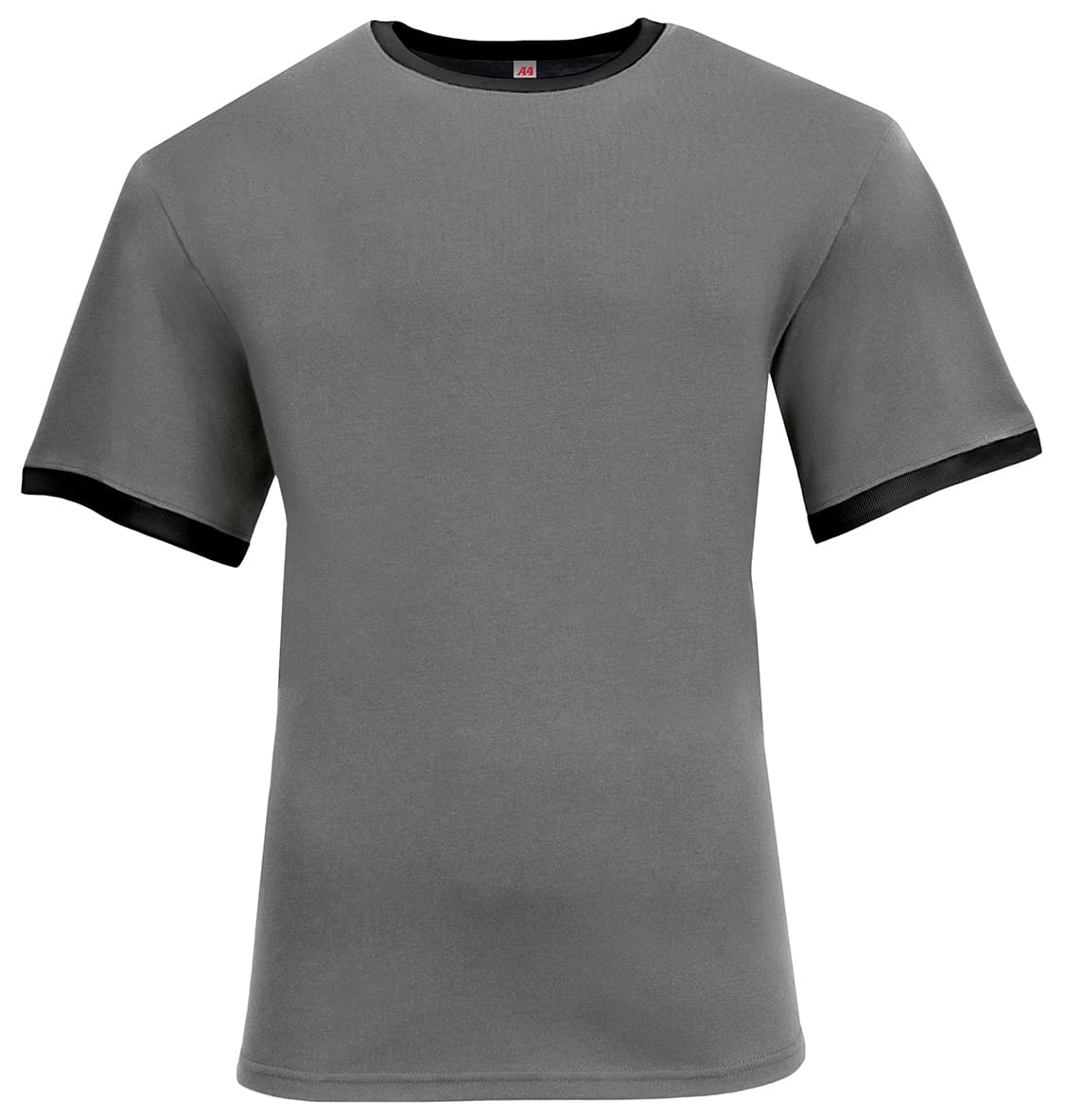 A4 Softek Ringer Tee — GRAPHITE/BLACK