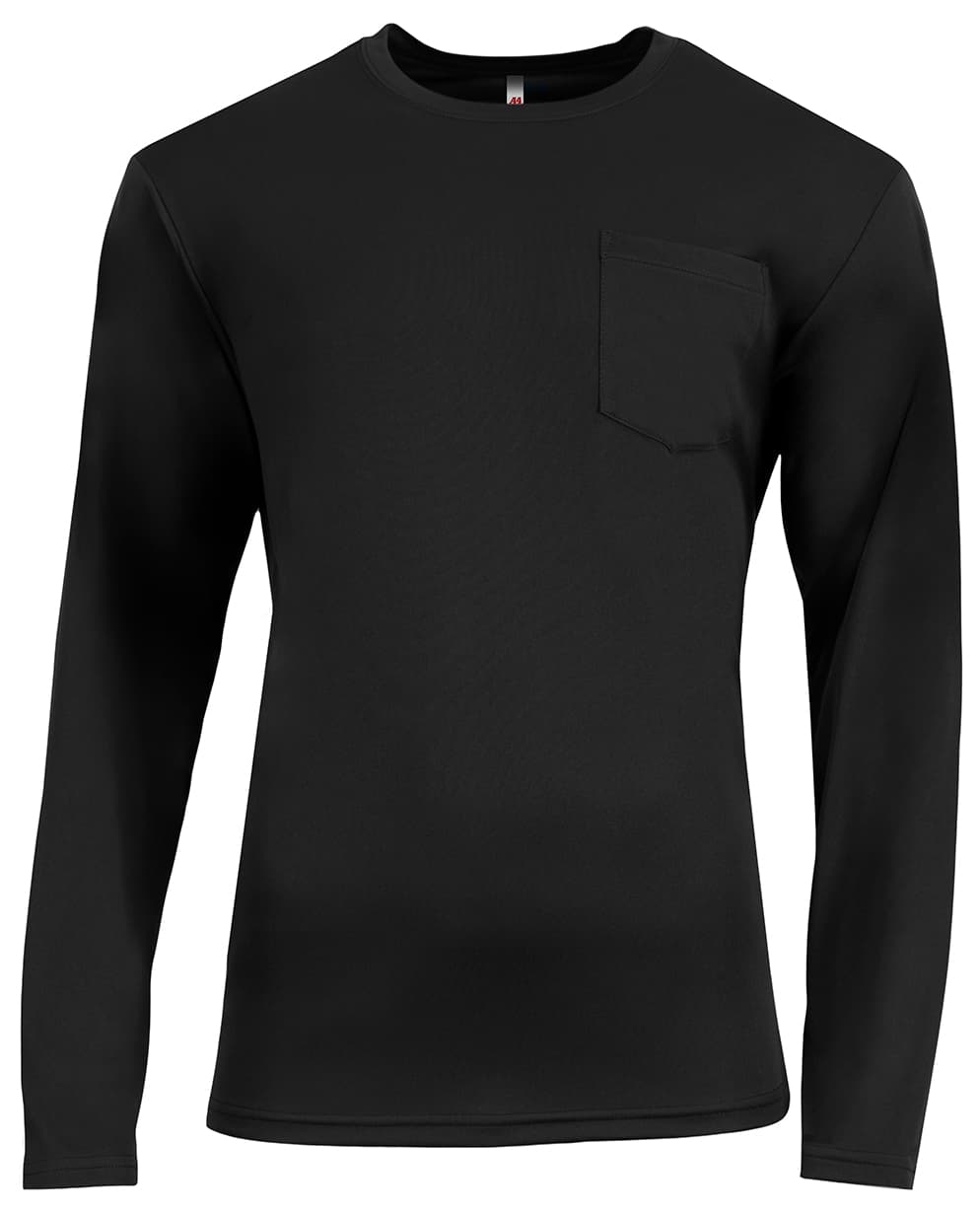 A4 Sprint Long Sleeve Pocket Tee — BLACK