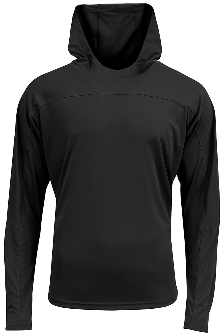A4 AirFlex Long Sleeve Hooded Tee — BLACK