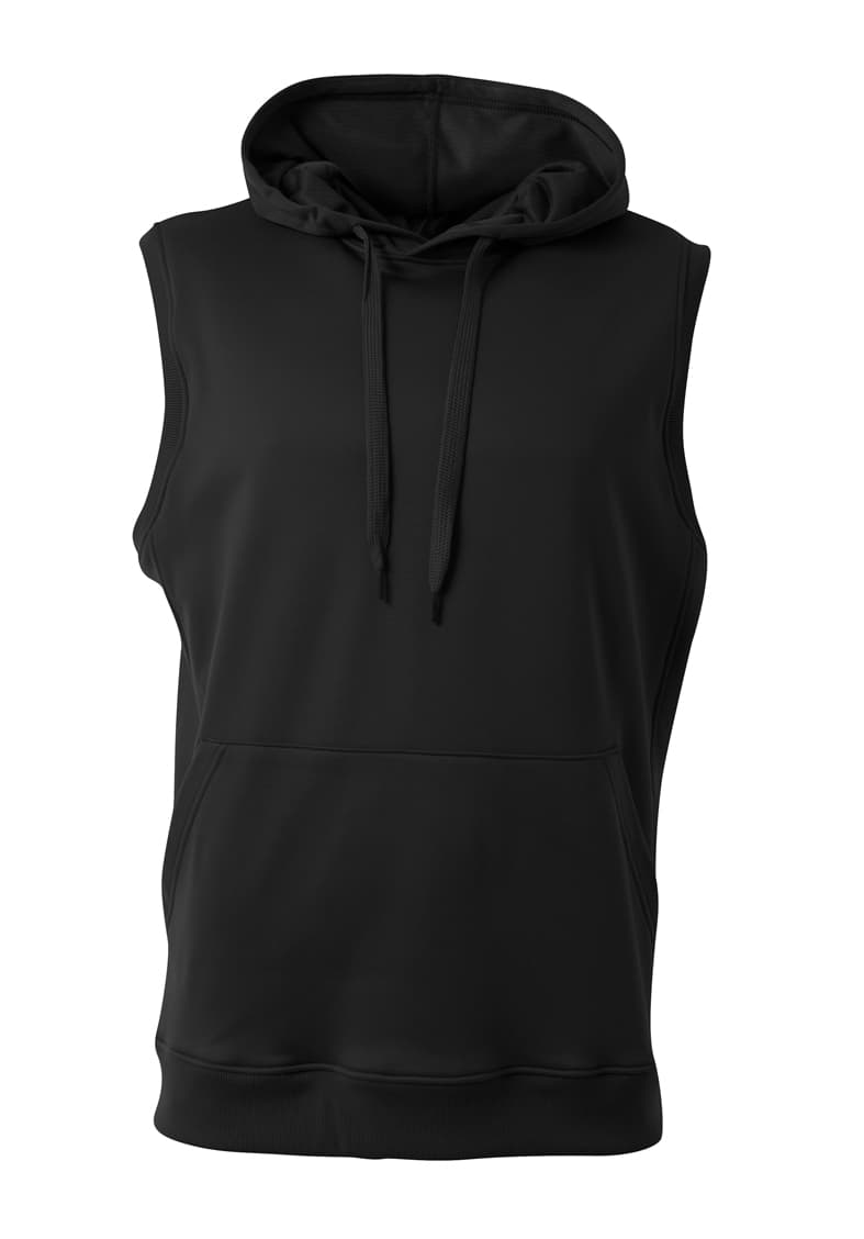 A4 Agility Sleeveless Tech Fleece Hoodie — BLACK