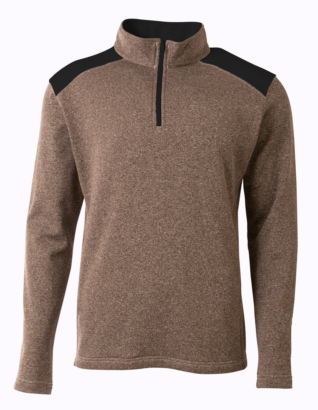 A4 Tourney Quarter Zip — HEATHER/BLACK