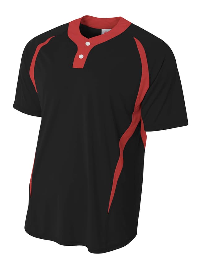 A4 2-Button Color Block Henley