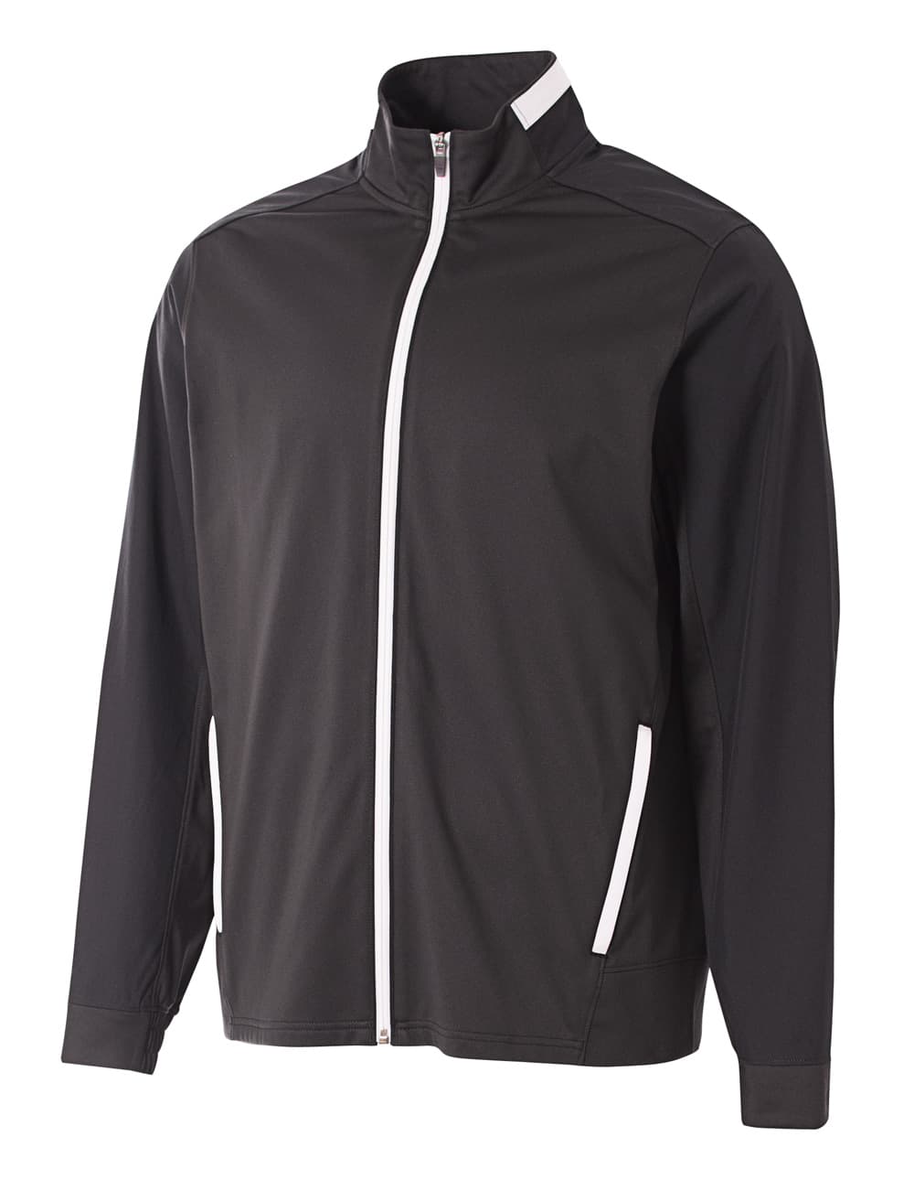 A4 League Full Zip Jacket — BLACK/WHITE