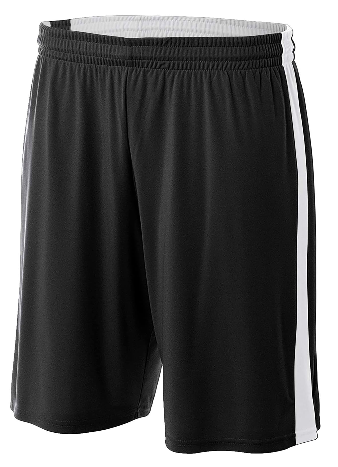 A4 7" Reversible Moisture Management Short — BLACK/WHITE