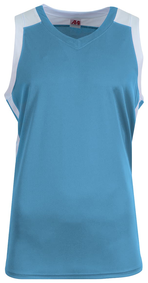 A4 Youth Defender Basketball Jersey — LT BLUE/WHITE
