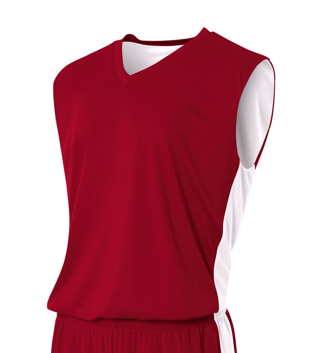 A4 Reversible Moisture Management Muscle — CARDINAL/WHITE