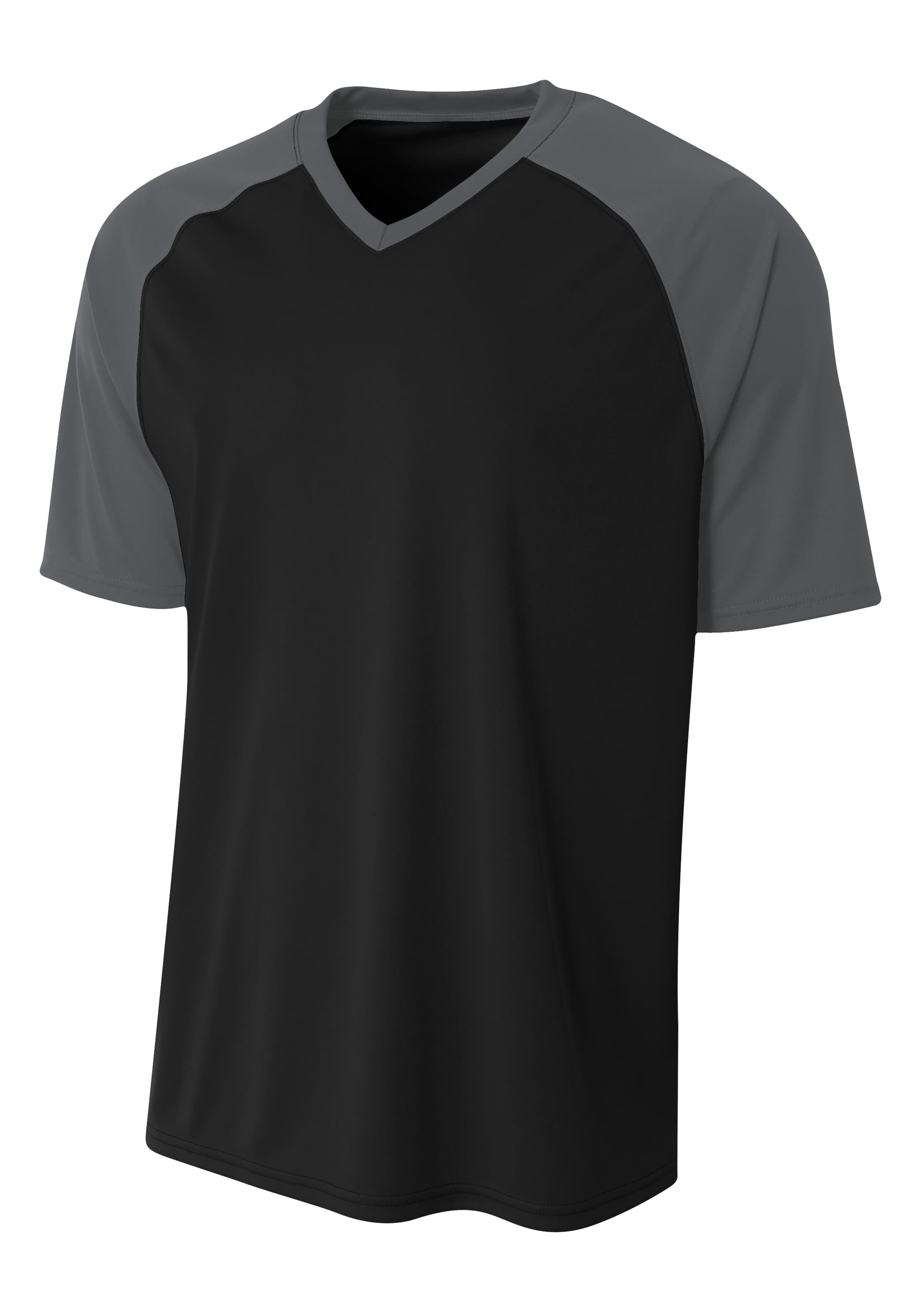 A4 Strike Raglan Tee — BLACK/GRAPHITE