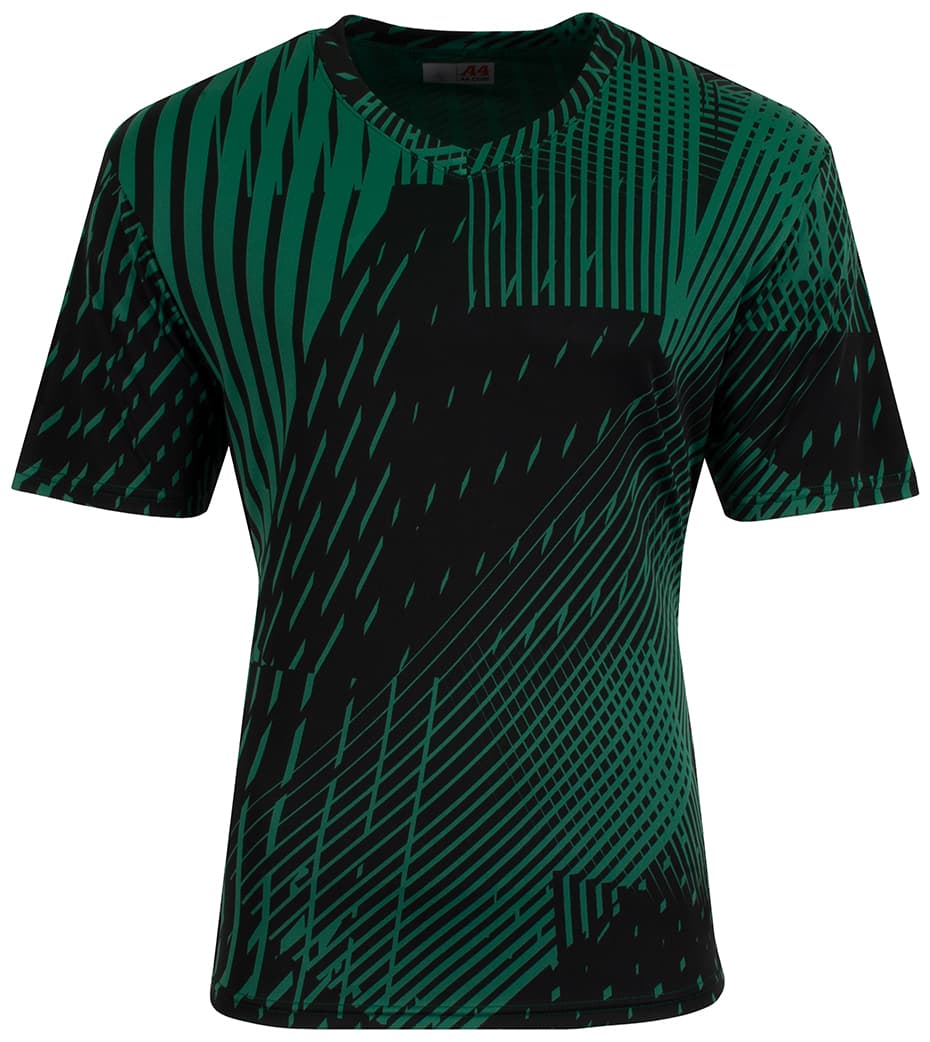 A4 Youth Ricochet Soccer Jersey — FOREST/BLACK
