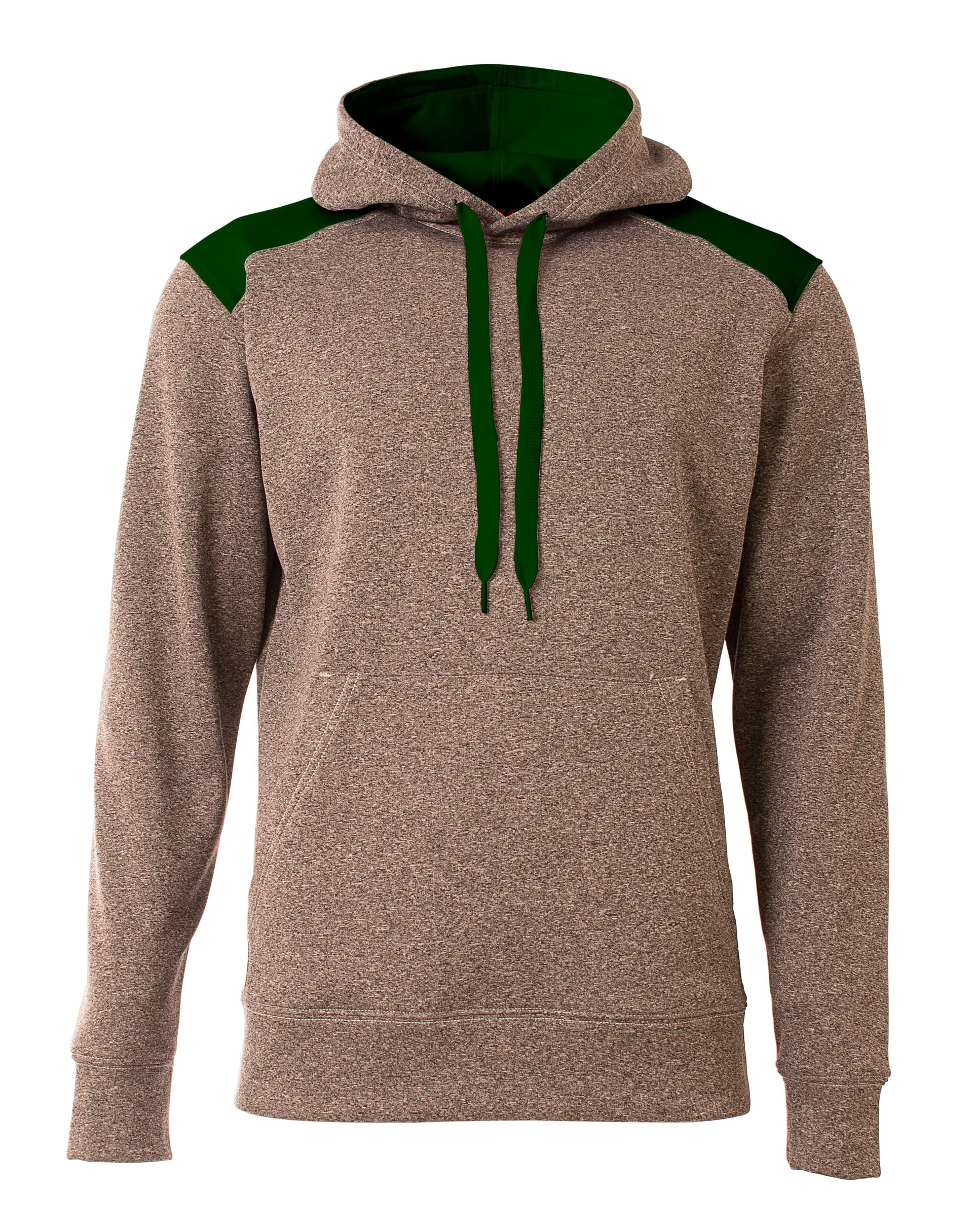 A4 Youth Tourney Fleece Hoodie — HEATHER/FOREST