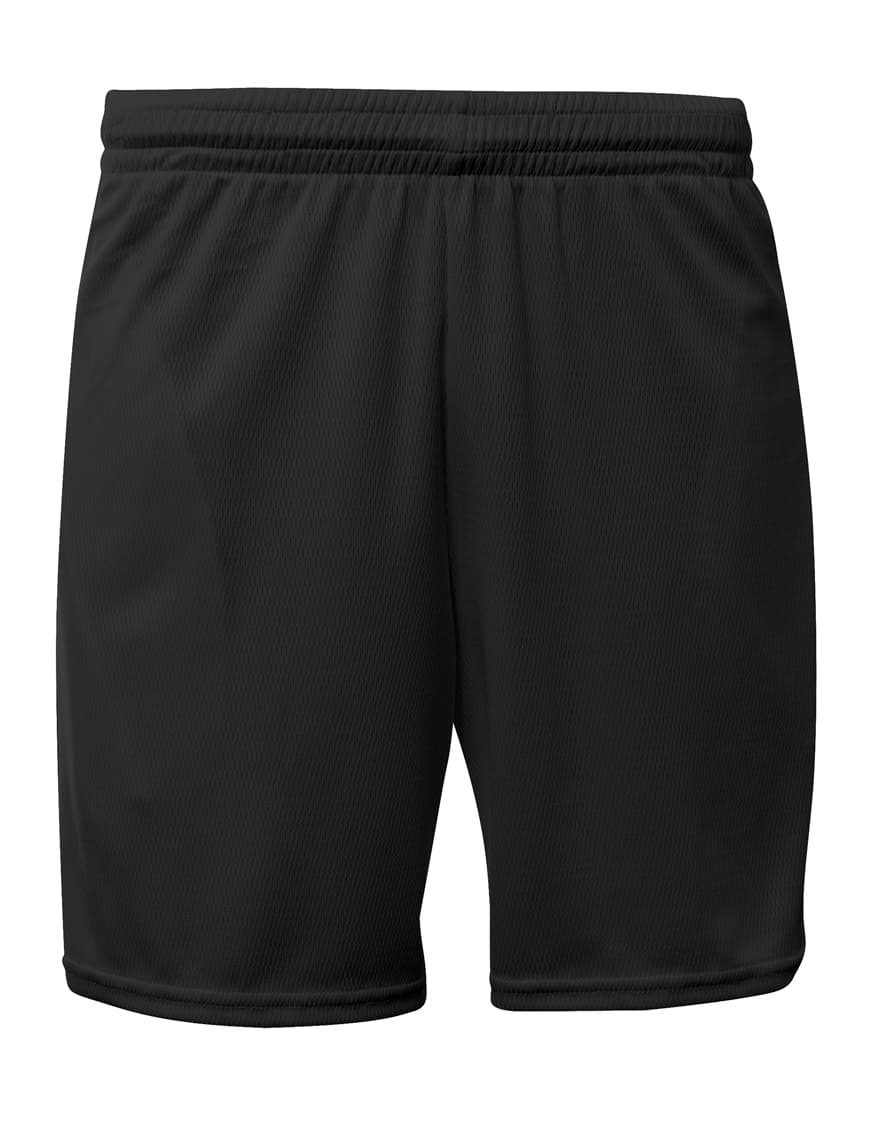 A4 Youth Flatback Mesh Short with Pocket — BLACK