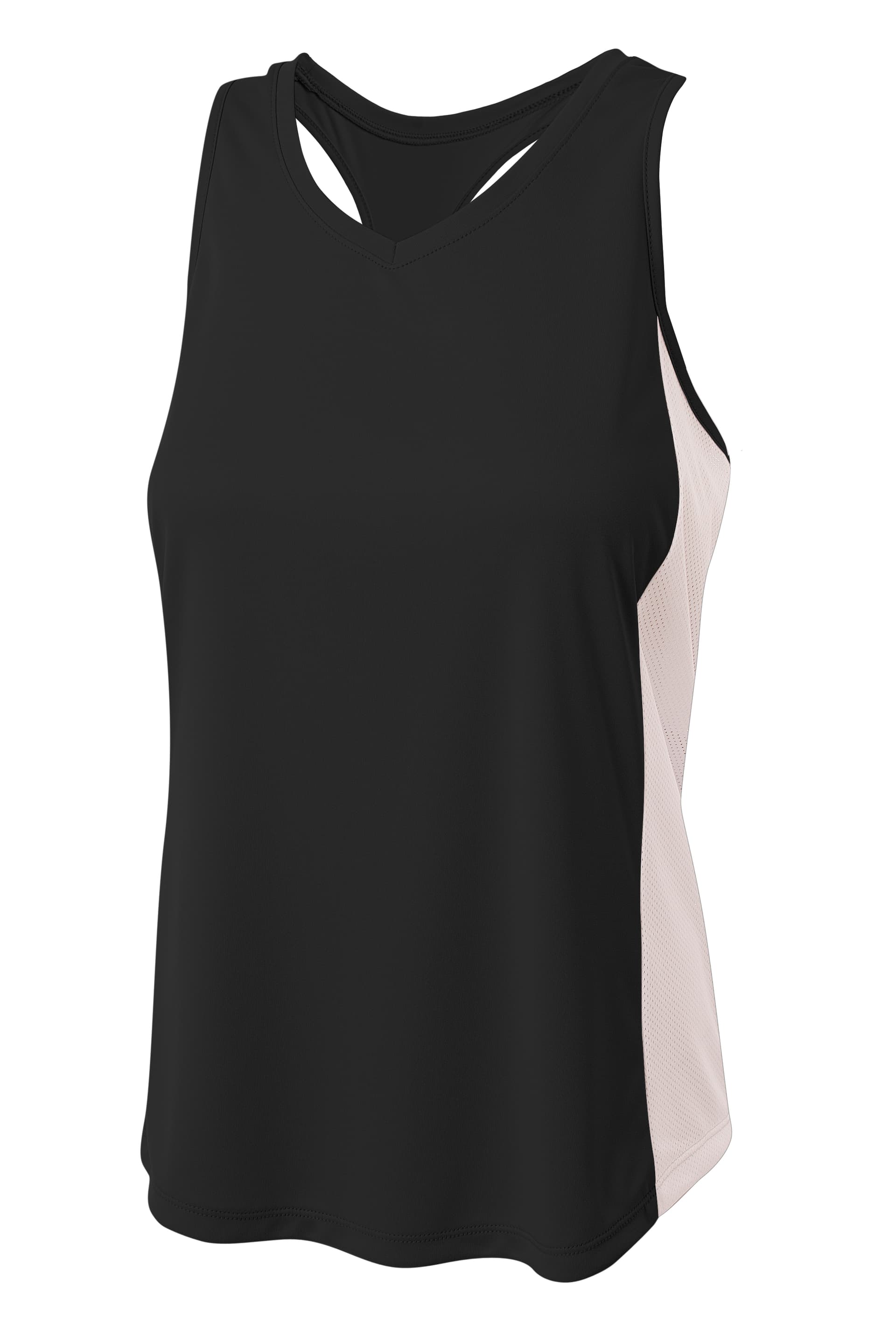 A4 Pacer Singlet with Racerback — BLACK/WHITE