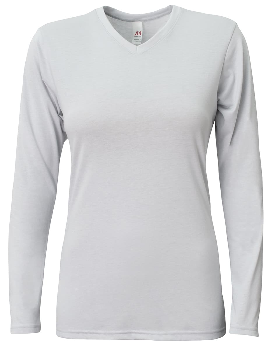 A4 Softek Long Sleeve Tee — SILVER