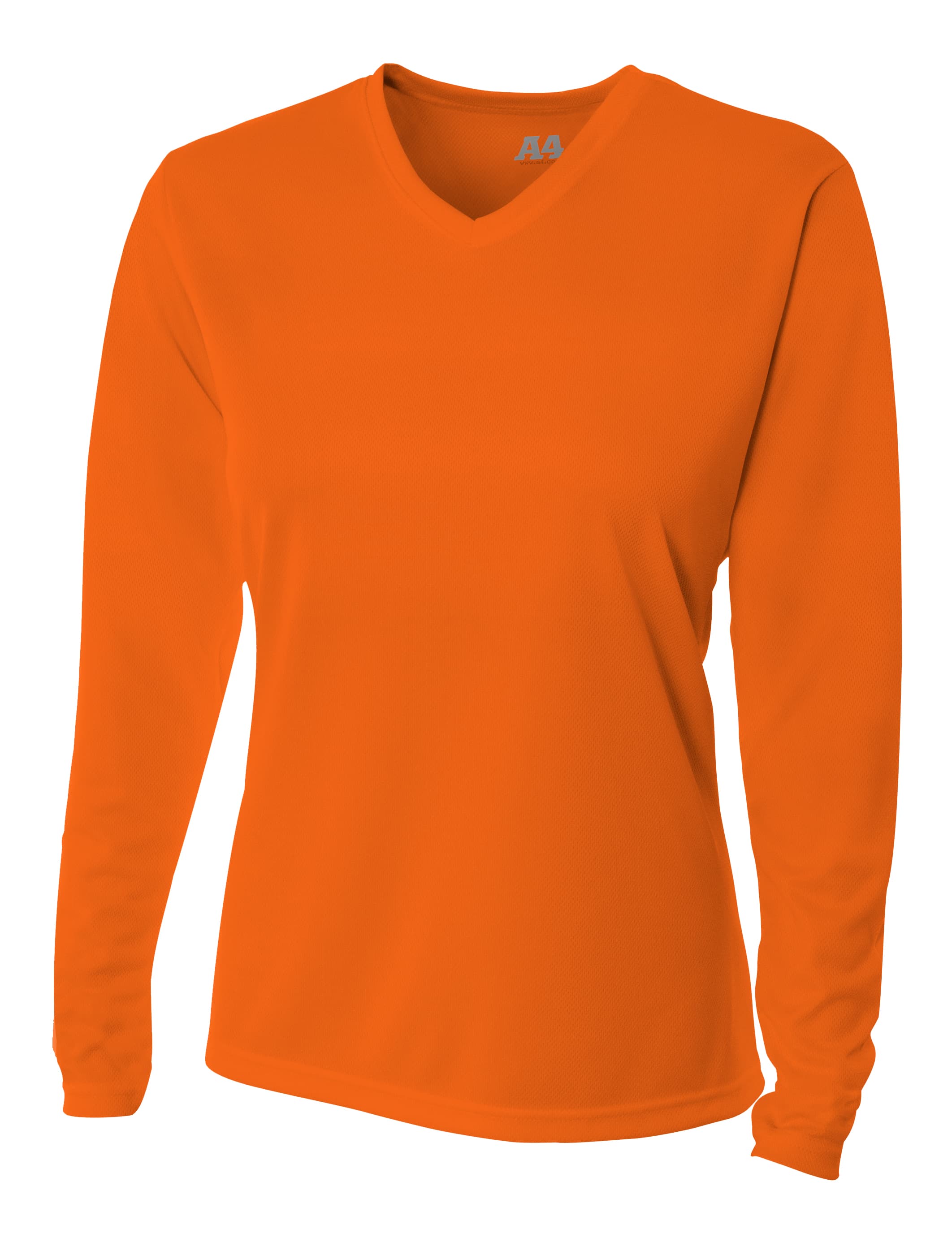 A4 Long Sleeve V-Neck Bird's Eye Mesh Tee