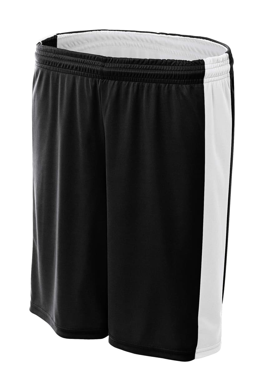 A4 8" Reversible Moisture Management Short — BLACK/WHITE