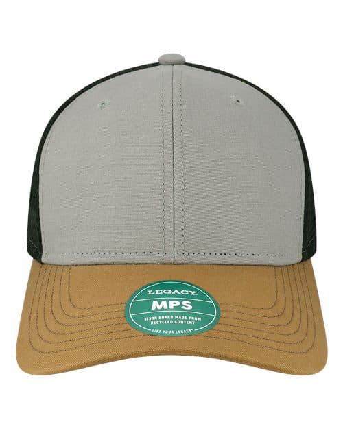 Mid-Pro Snapback Trucker Cap — Grey/ Caramel/ Black