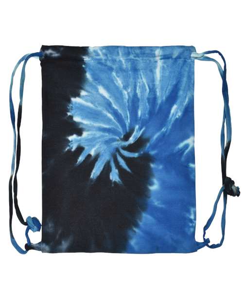 Tie-Dyed Drawstring Bag — Blue Ocean