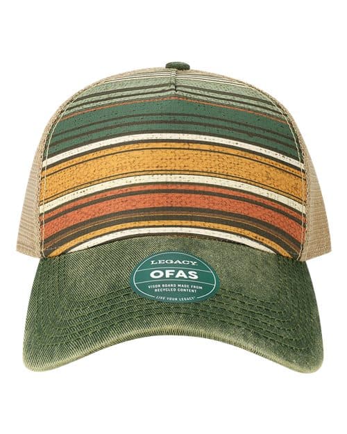 Old Favorite Five-Panel Trucker Cap — Green Stripe