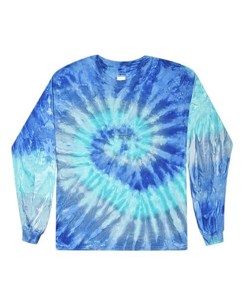 Unisex Tie-Dyed Long Sleeve T-Shirt — Blue Jerry
