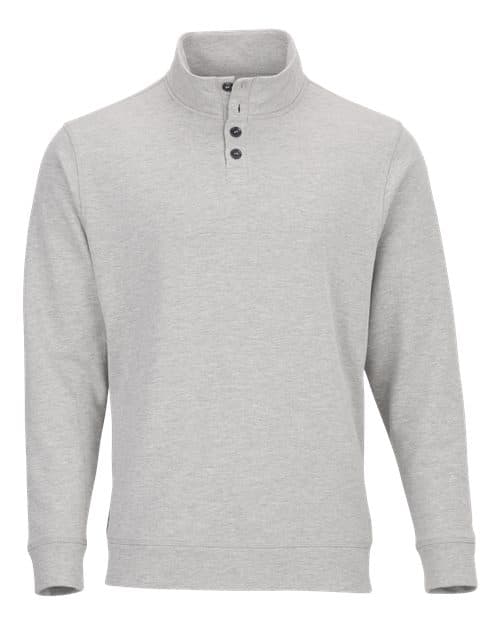 Men's French Terry Button Pullover — Oxford Heather