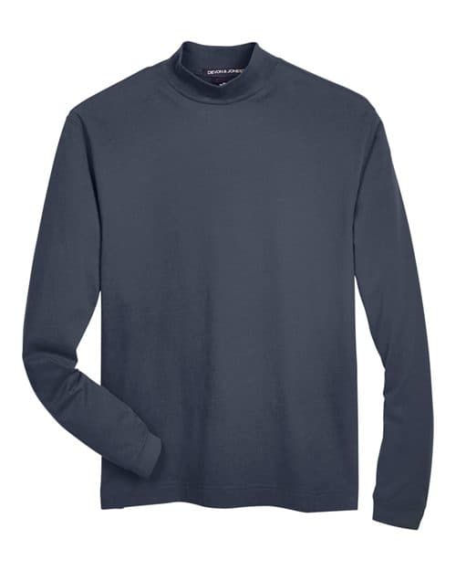 Unisex Sueded Jersey Mock Neck T-Shirt — Navy