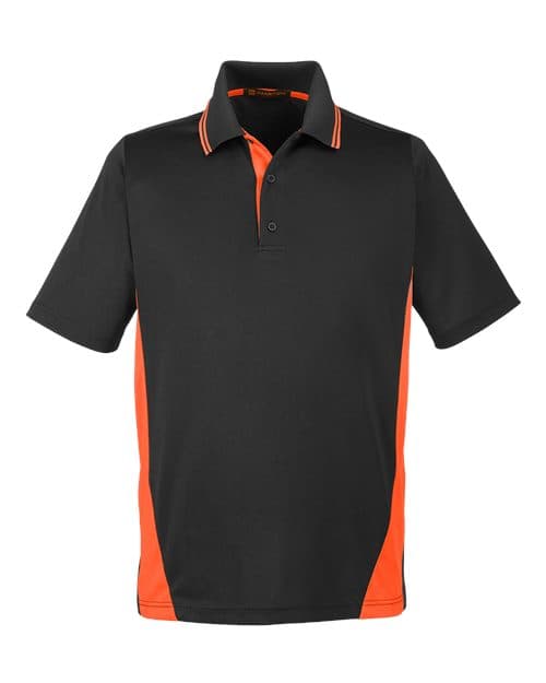 Men's Flash Snag Protection Plus IL Colorblock Polo — Black/ Team Orange