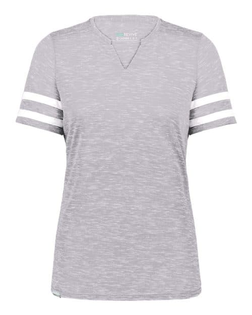 Women's Eco Revive™ Monterey V-Neck T-Shirt — Athletic Heather/ White