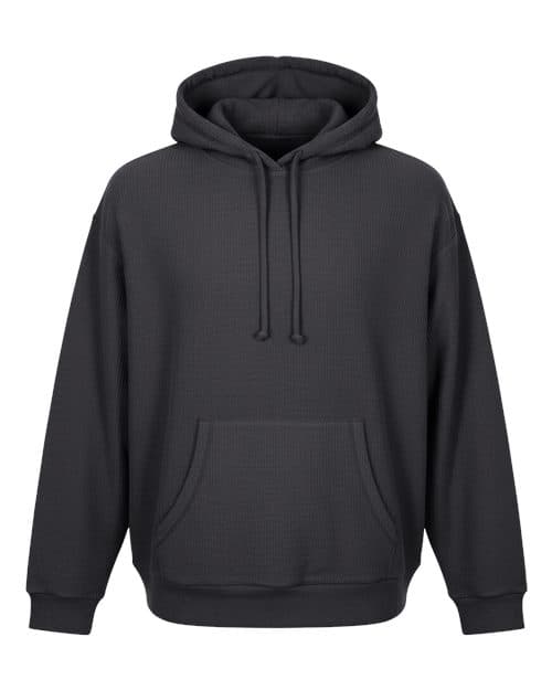 Unisex Corded Pullover Hooded Sweatshirt — Black