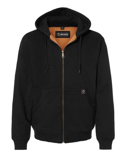 Men's Tall Crossfire Heavyweight Power Fleece Hooded Jacket with Thermal Lining — Black