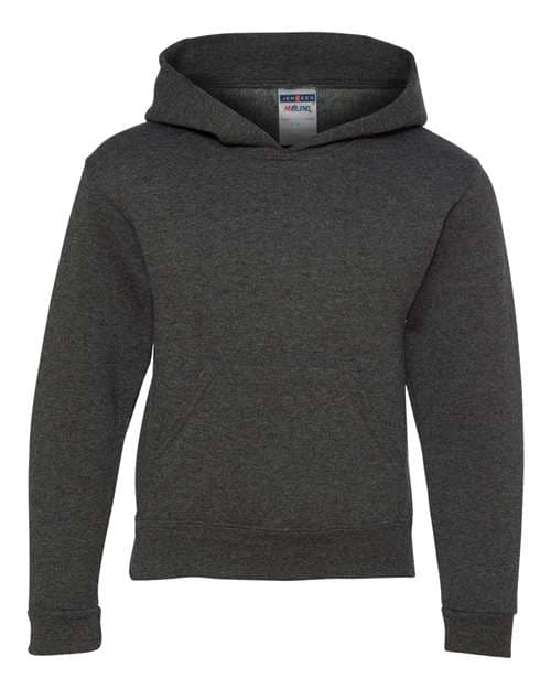 Youth NuBlend® Hooded Sweatshirt — Black Heather