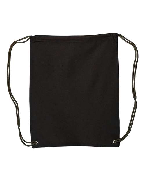 Canvas Drawstring Backpack — Black