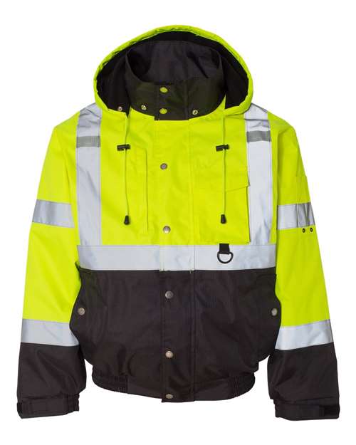 Unisex Ripstop Bomber Jacket — Lime/ Black