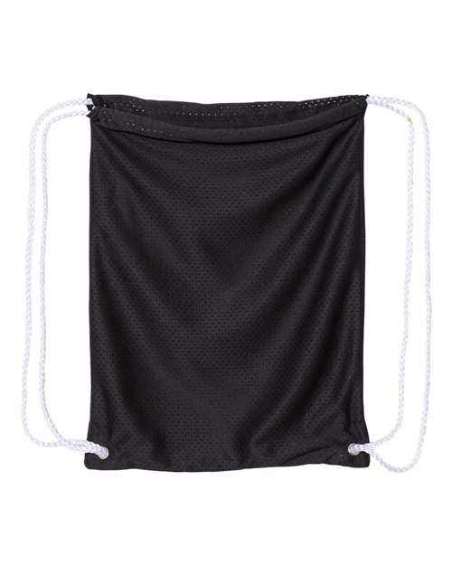 Mesh Drawstring Backpack — Black