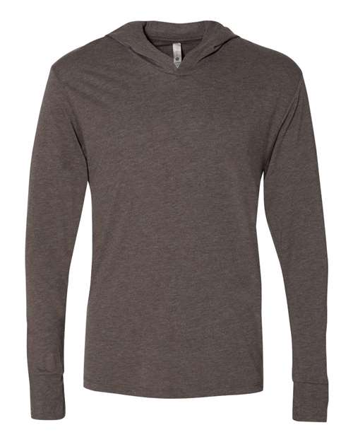 Unisex Triblend Hooded Long Sleeve Pullover T-Shirt — Macchiato