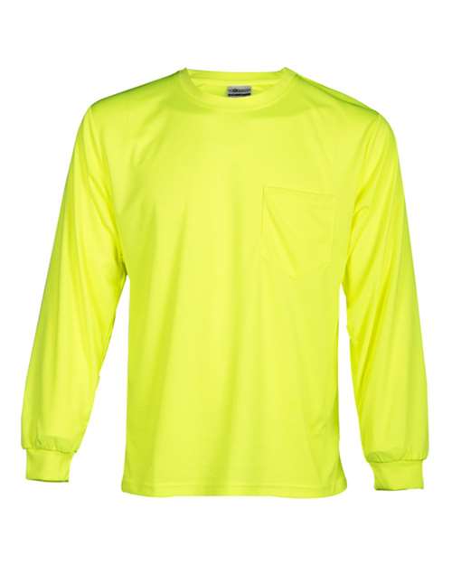 Unisex Microfiber Polyester Long Sleeve T-Shirt — Lime