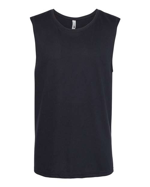 Men's Lightweight Cotton/Poly Muscle Tank — Black