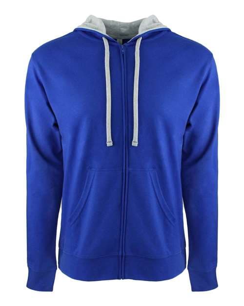 Unisex Laguna Full-Zip Hoodie Sweatshirt — Royal/ Heather Grey