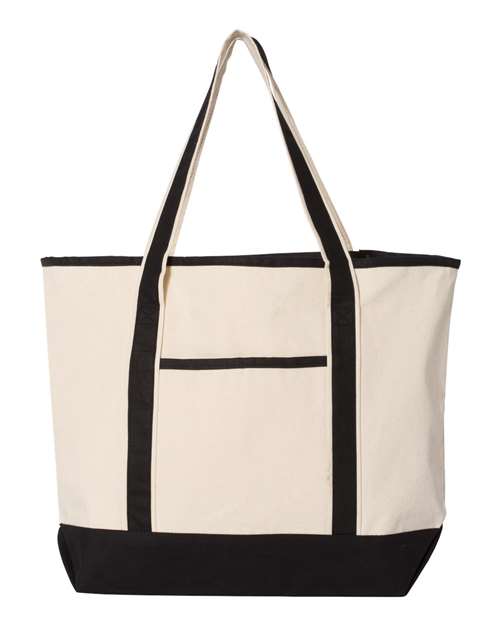 34.6L Large Canvas Deluxe Tote — Natural/ Black