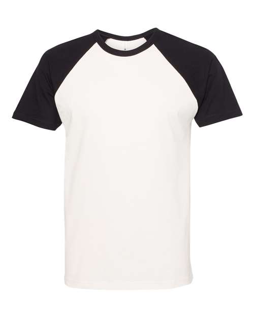 Unisex Cotton Raglan T-Shirt — Black/ Natural