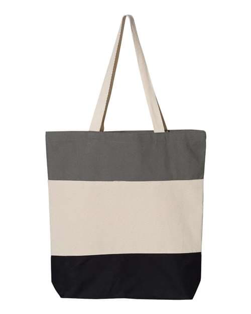 11L Tri-Color Tote — Black/ Natural/ Light Grey