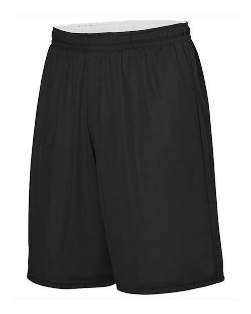 Youth Reversible Wicking Shorts — Black/ White