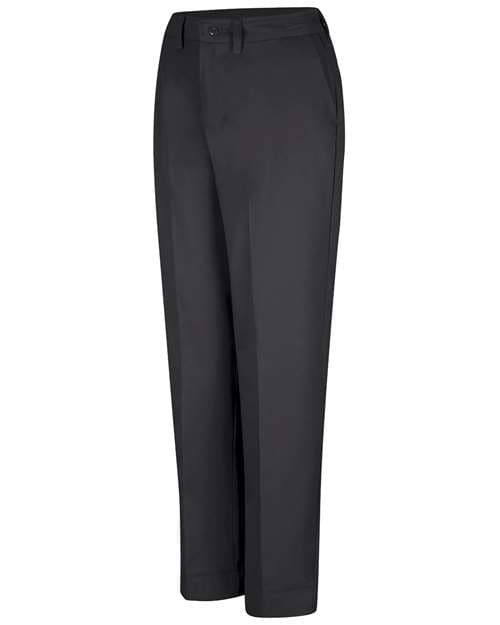 Women's Extended Sizes Elastic Insert Work Pants — Black - Unhemmed