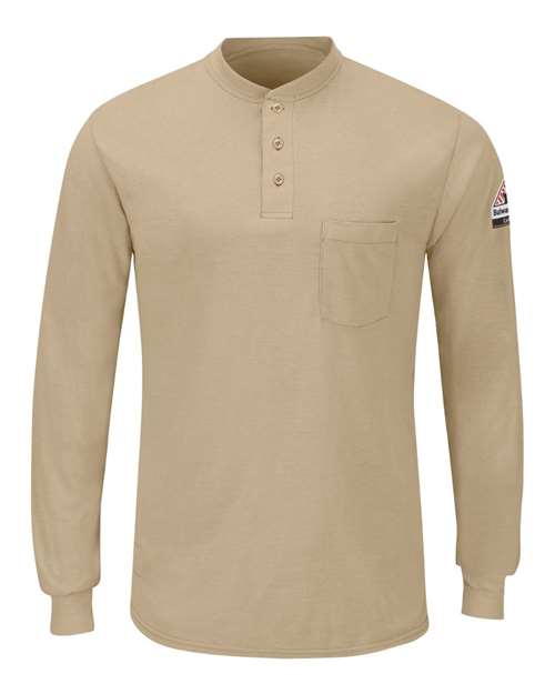 Men's Long Sleeve Henley — Khaki