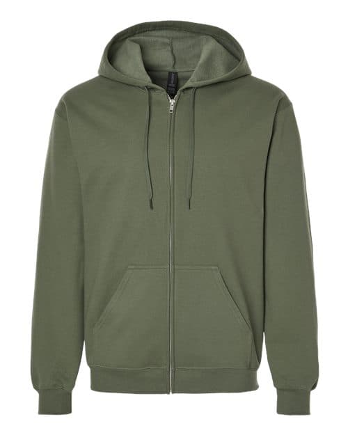 Unisex Softstyle® Full-Zip Hooded Sweatshirt — Military Green