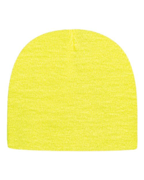 USA-Made 8 1/2" Beanie — Neon Yellow