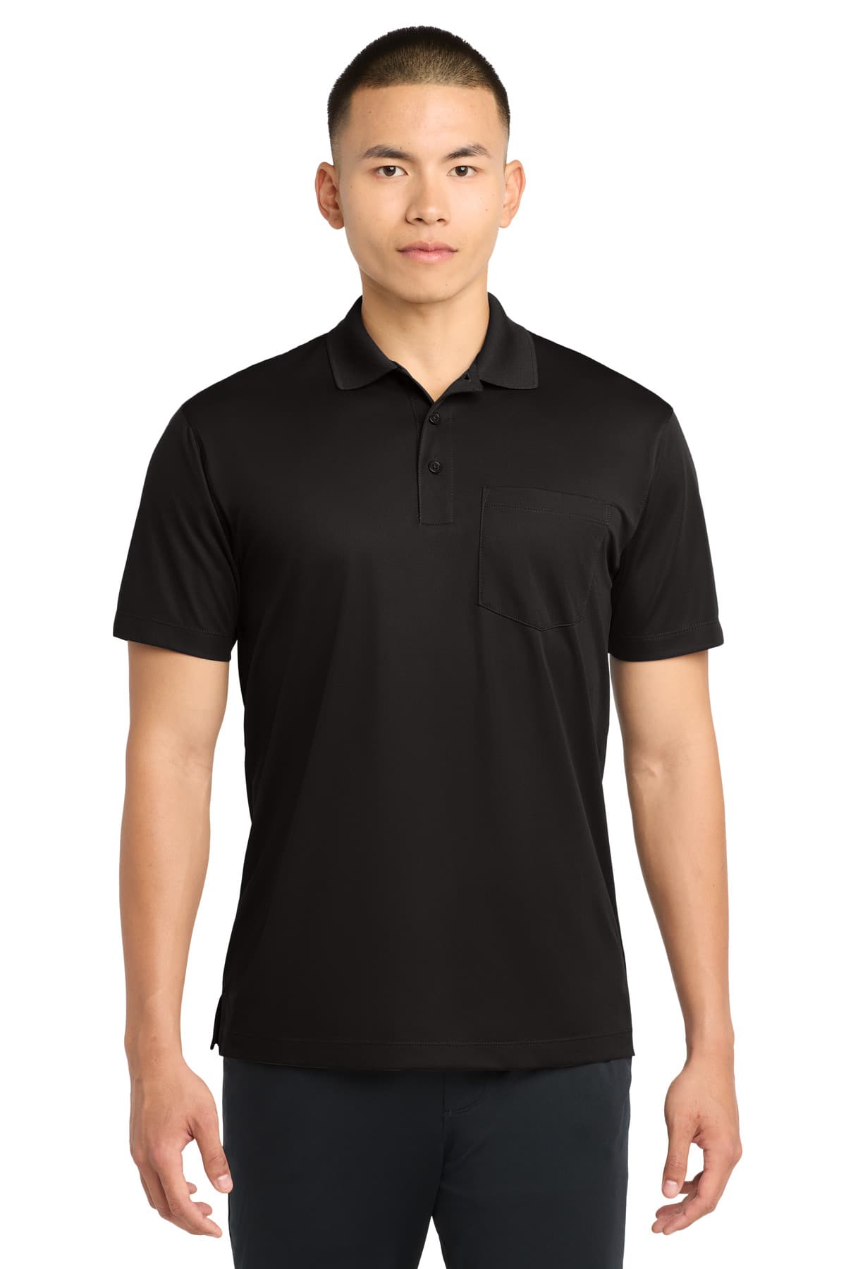 Sport-Tek ® Micropique Sport-Wick ® Pocket Polo — Black