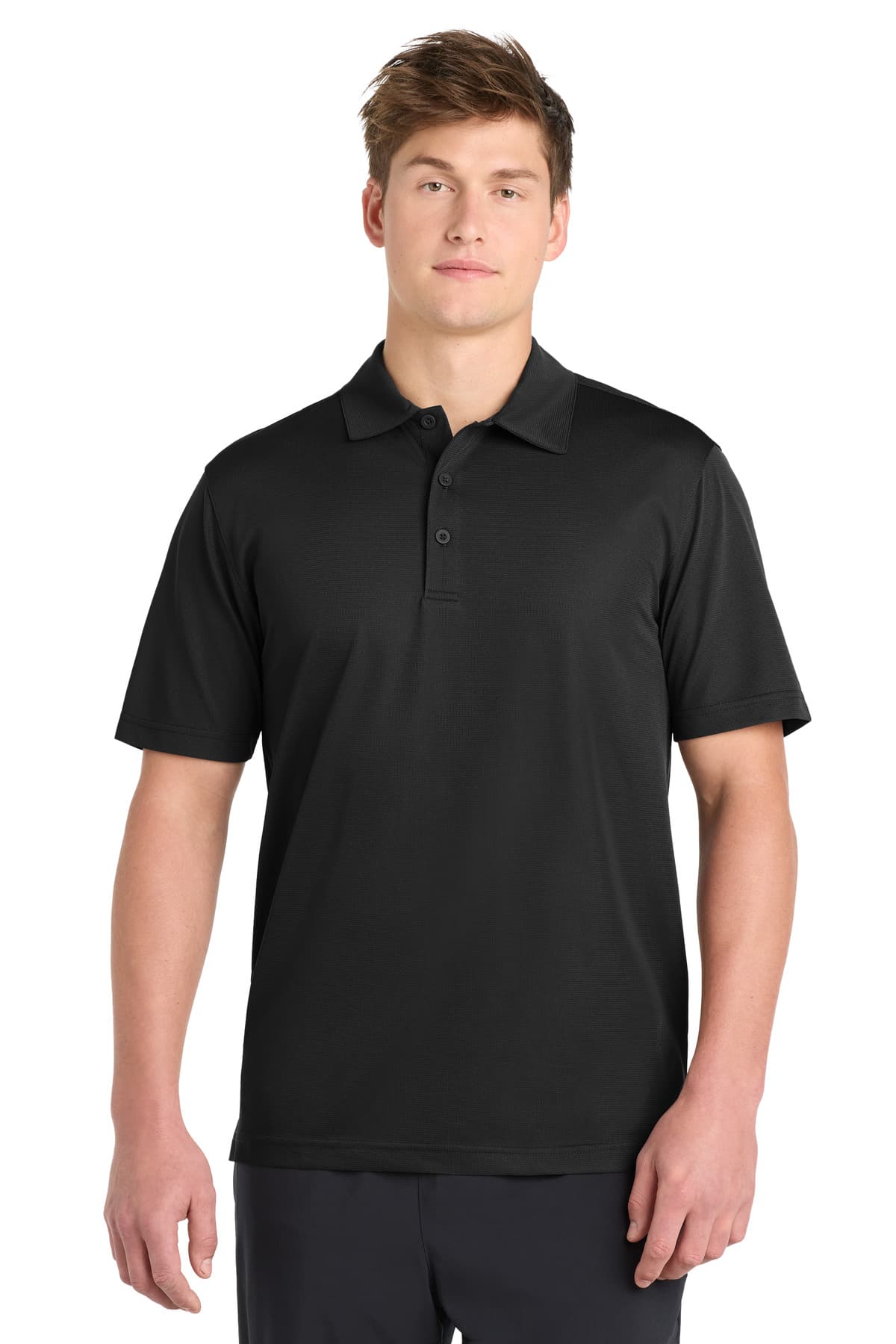 Sport-Tek ® PosiCharge ® Active Textured Polo — Black