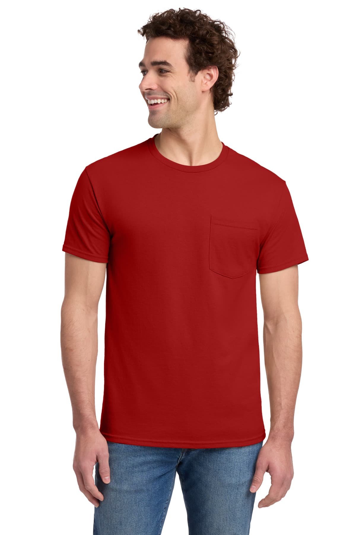 Jerzees ® - Dri-Power ® 50/50 Cotton/Poly Pocket T-Shirt — True Red