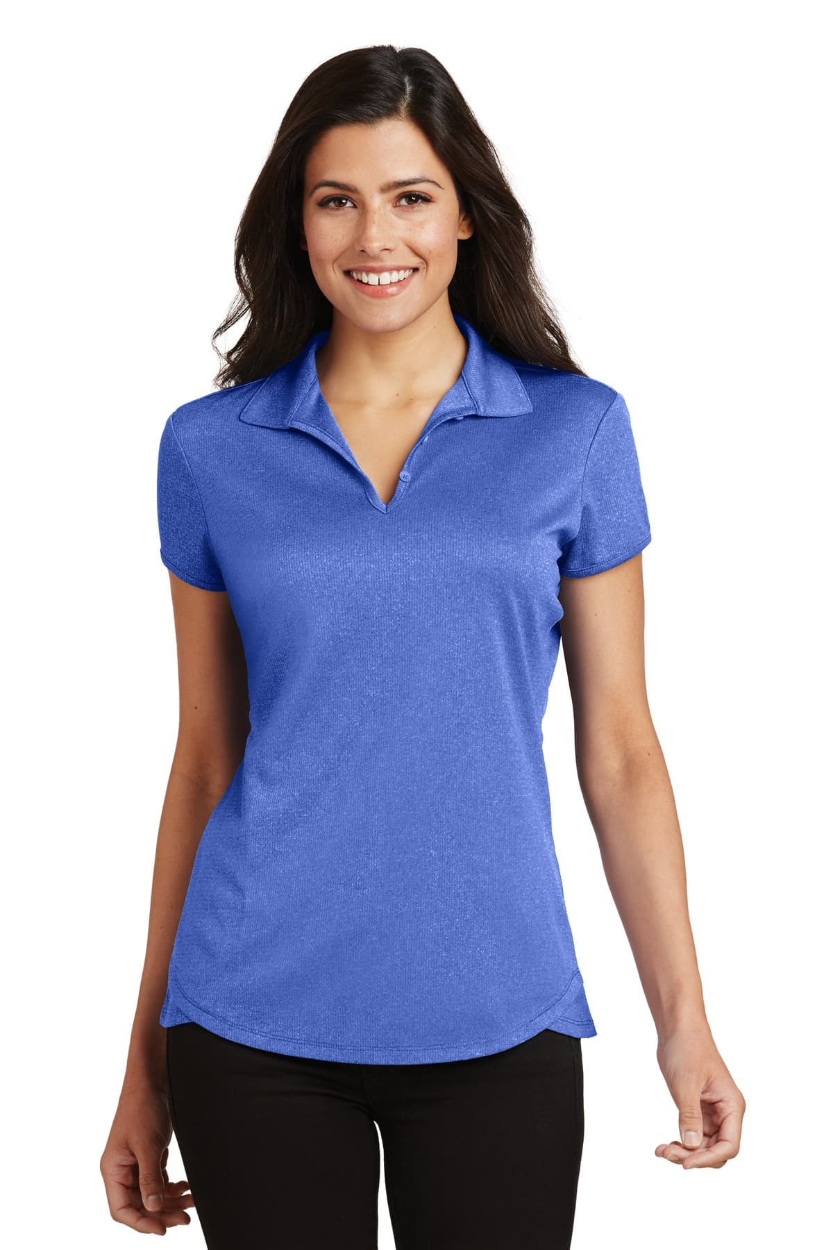 Port Authority ® Women's Trace Heather Polo — True Royal Heather