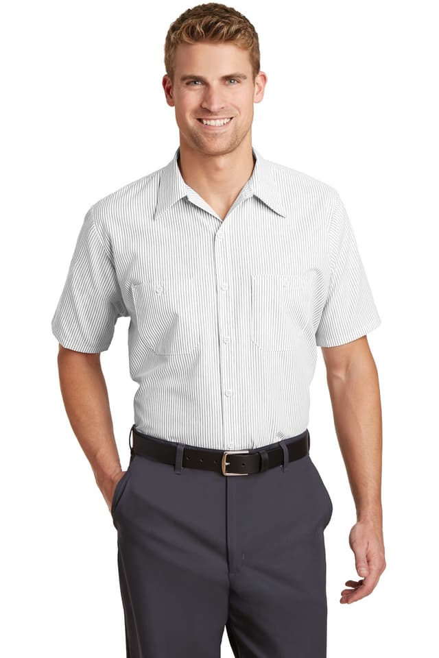 Red Kap ® Short Sleeve Striped Industrial Work Shirt